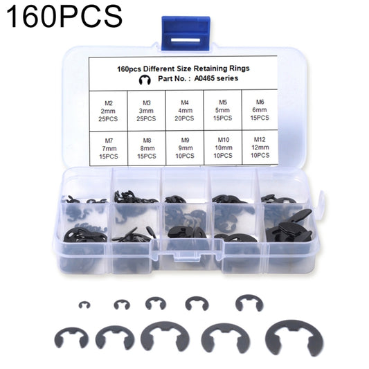 160 PCS Car E Shape Circlip Snap Ring Assortment Retaining Rings - Engine Fittings by buy2fix | Online Shopping UK | buy2fix