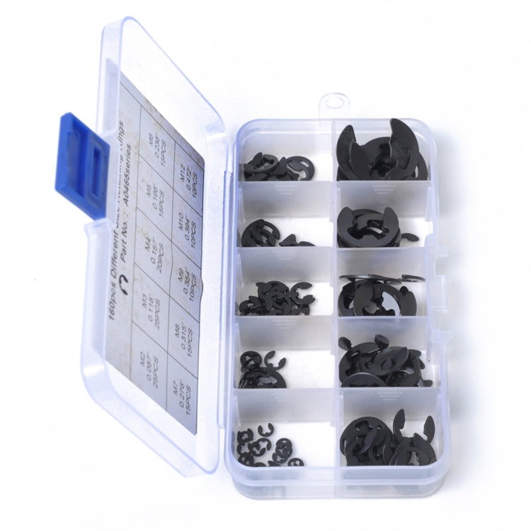 160 PCS Car E Shape Circlip Snap Ring Assortment Retaining Rings - Engine Fittings by buy2fix | Online Shopping UK | buy2fix