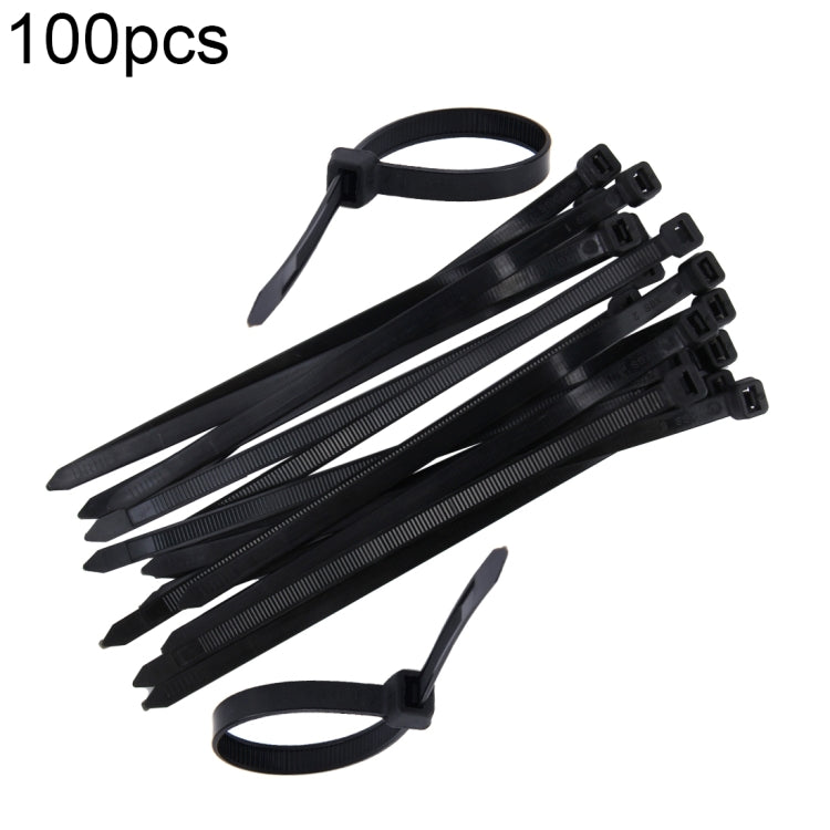 100pcs /Pack 8mm*200mm Nylon Cable Ties(Black) - Booster Cable & Clip by buy2fix | Online Shopping UK | buy2fix