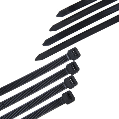 100pcs /Pack 8mm*200mm Nylon Cable Ties(Black) - Booster Cable & Clip by buy2fix | Online Shopping UK | buy2fix