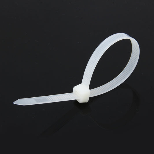 100pcs /Pack 8mm*200mm Nylon Cable Ties(White) - Booster Cable & Clip by buy2fix | Online Shopping UK | buy2fix