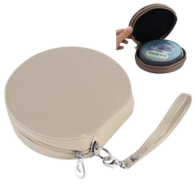 20 CD Disc Storage Case Leather Bag Heavy Duty CD/ DVD Wallet for Car, Home, Office and Travel (Beige) by buy2fix