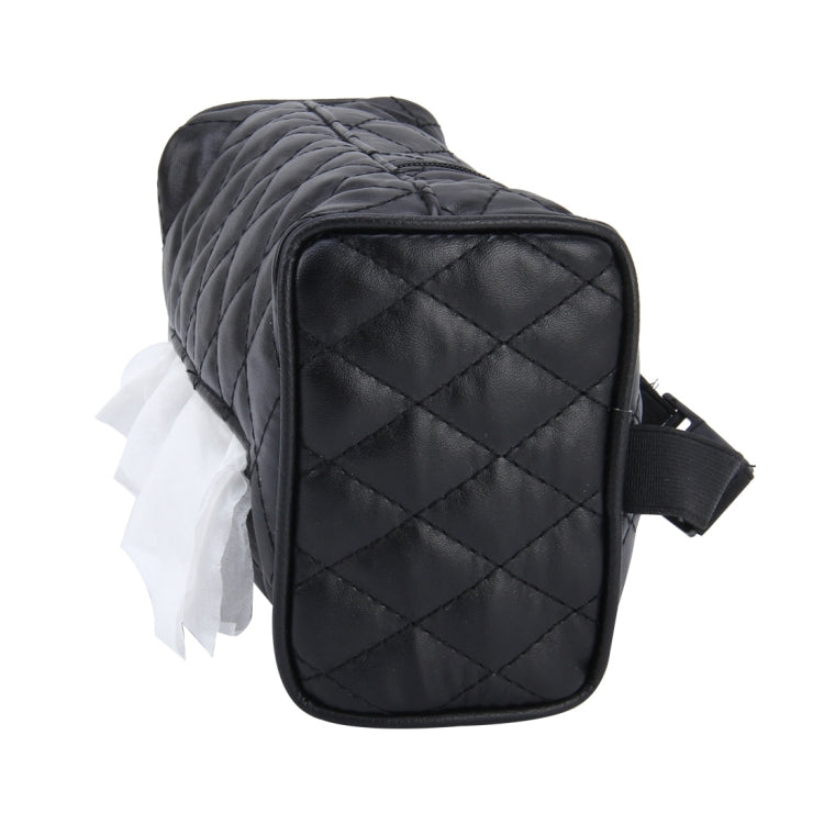 Car Auto Leather Sun Visor Backseat Hanger Tissue Box Paper Napkin Bag (Not Include Napkin)(Black) by buy2fix