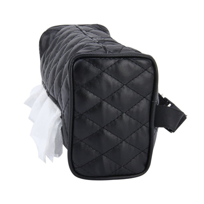 Car Auto Leather Sun Visor Backseat Hanger Tissue Box Paper Napkin Bag (Not Include Napkin)(Black) by buy2fix
