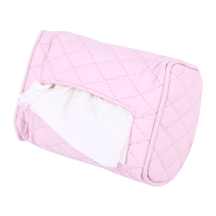 Car Auto Leather Sun Visor Backseat Hanger Tissue Box Paper Napkin Bag (Not Include Napkin)(Pink) by buy2fix
