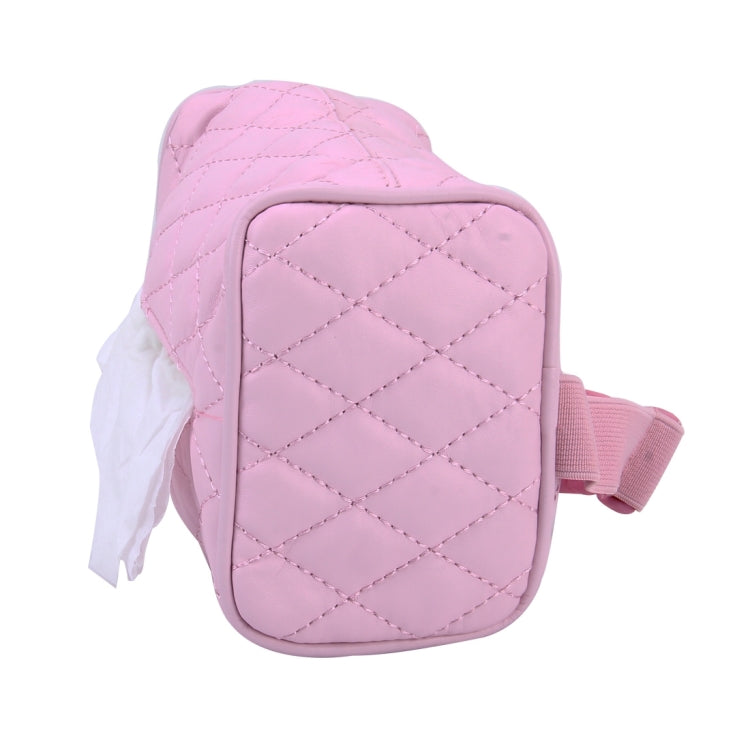 Car Auto Leather Sun Visor Backseat Hanger Tissue Box Paper Napkin Bag (Not Include Napkin)(Pink) by buy2fix