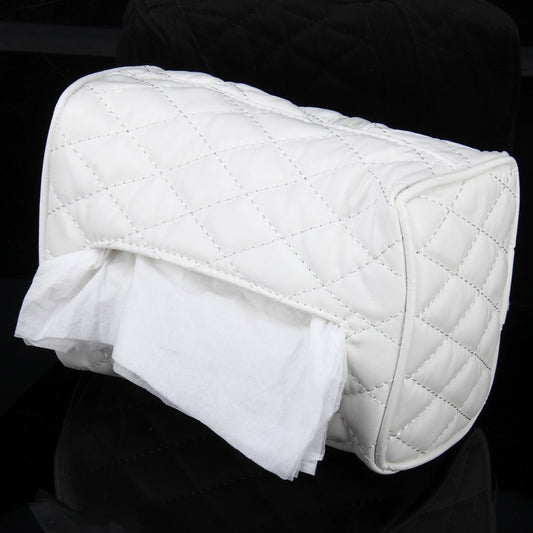 Car Auto Leather Sun Visor Backseat Hanger Tissue Box Paper Napkin Bag (Not Include Napkin)(White) by buy2fix