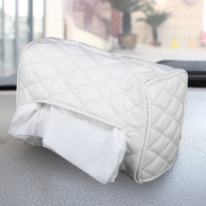 Car Auto Leather Sun Visor Backseat Hanger Tissue Box Paper Napkin Bag (Not Include Napkin)(White) by buy2fix