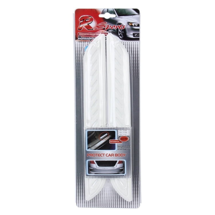 2 PCS Universal Car Auto Rubber Body Bumper Guard Protector Strip Sticker(White) by buy2fix