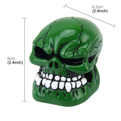 Universal Skull Head Shape ABS Manual or Automatic Gear Shift Knob with Three Rubber Covers Fit for All Car(Green) by buy2fix
