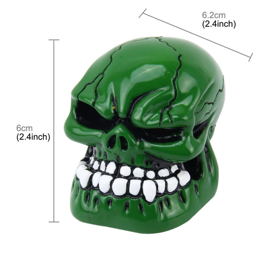Universal Skull Head Shape ABS Manual or Automatic Gear Shift Knob with Three Rubber Covers Fit for All Car(Green) by buy2fix