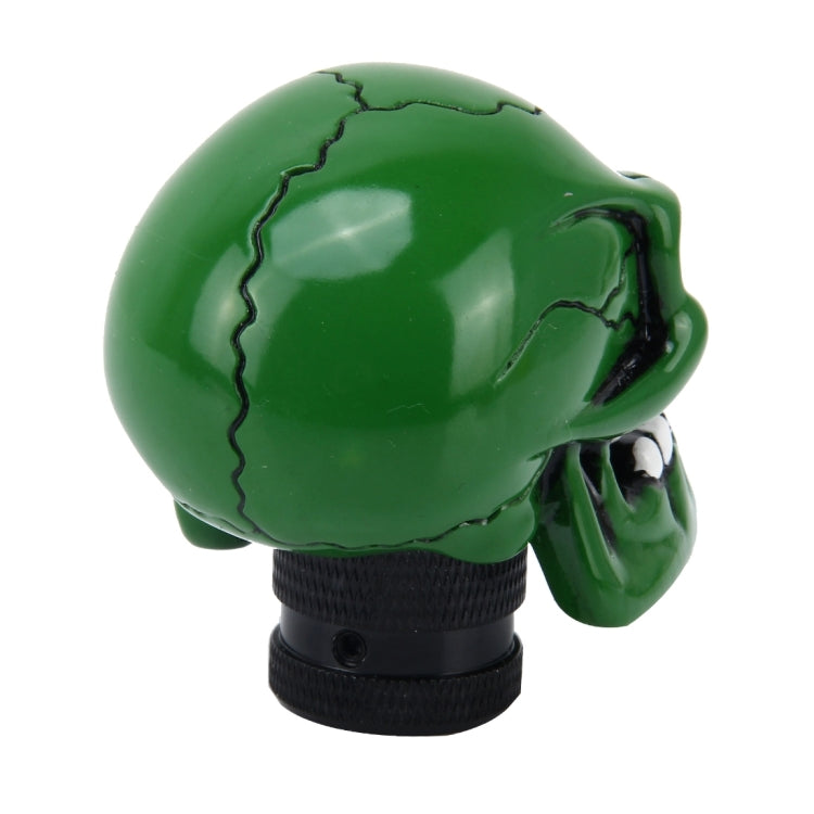 Universal Skull Head Shape ABS Manual or Automatic Gear Shift Knob with Three Rubber Covers Fit for All Car(Green) by buy2fix