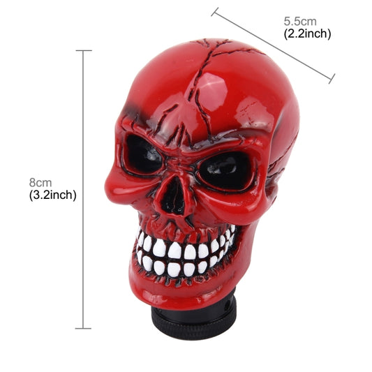 Universal Skull Head Shape ABS Manual or Automatic Gear Shift Knob with Three Rubber Covers Fit for All Car(Red) by buy2fix