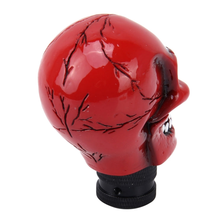 Universal Skull Head Shape ABS Manual or Automatic Gear Shift Knob with Three Rubber Covers Fit for All Car(Red) by buy2fix