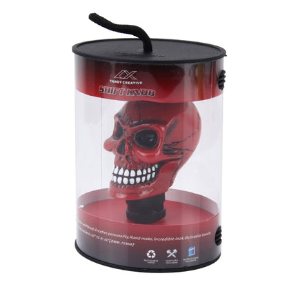 Universal Skull Head Shape ABS Manual or Automatic Gear Shift Knob with Three Rubber Covers Fit for All Car(Red) by buy2fix