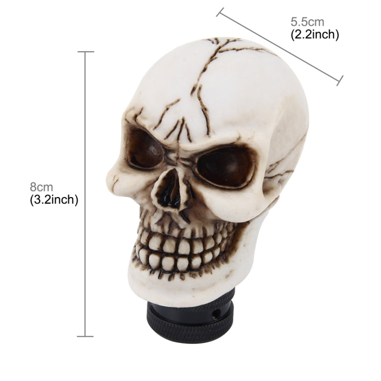 Universal Skull Head Shape ABS Manual or Automatic Gear Shift Knob with Three Rubber Covers Fit for All Car(White) by buy2fix