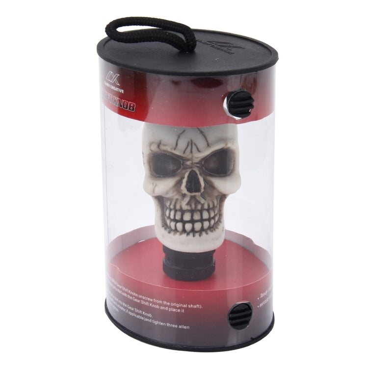Universal Skull Head Shape ABS Manual or Automatic Gear Shift Knob with Three Rubber Covers Fit for All Car(White) by buy2fix