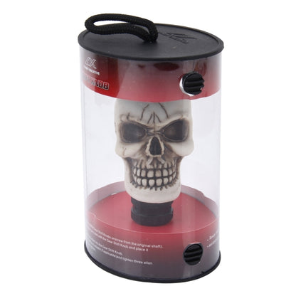 Universal Skull Head Shape ABS Manual or Automatic Gear Shift Knob with Three Rubber Covers Fit for All Car(White) by buy2fix