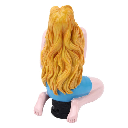 Universal Sexy Beauty Shape ABS Manual or Automatic Gear Shift Knob with Three Rubber Covers Fit for All Car(Blue) by buy2fix