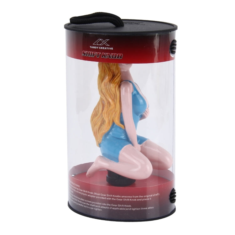 Universal Sexy Beauty Shape ABS Manual or Automatic Gear Shift Knob with Three Rubber Covers Fit for All Car(Blue) by buy2fix