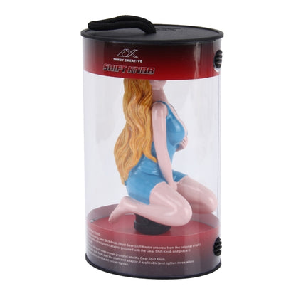 Universal Sexy Beauty Shape ABS Manual or Automatic Gear Shift Knob with Three Rubber Covers Fit for All Car(Blue) by buy2fix