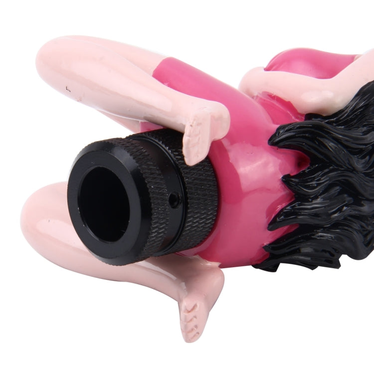 Universal Sexy Beauty Shape ABS Manual or Automatic Gear Shift Knob with Three Rubber Covers Fit for All Car(Magenta) by buy2fix