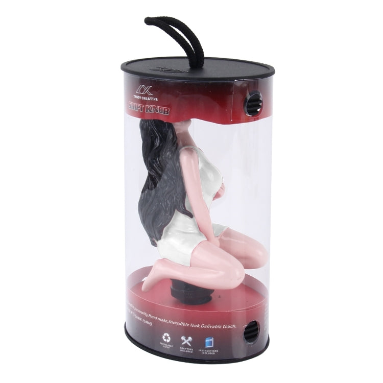 Universal Sexy Beauty Shape ABS Manual or Automatic Gear Shift Knob with Three Rubber Covers Fit for All Car(White) by buy2fix