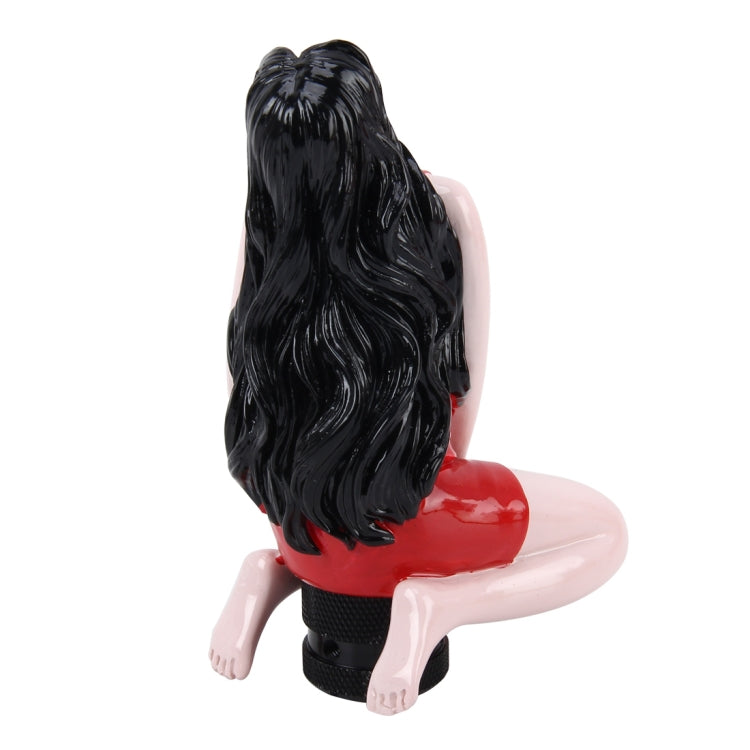 Universal Sexy Beauty Shape ABS Manual or Automatic Gear Shift Knob with Three Rubber Covers Fit for All Car(Red) by buy2fix