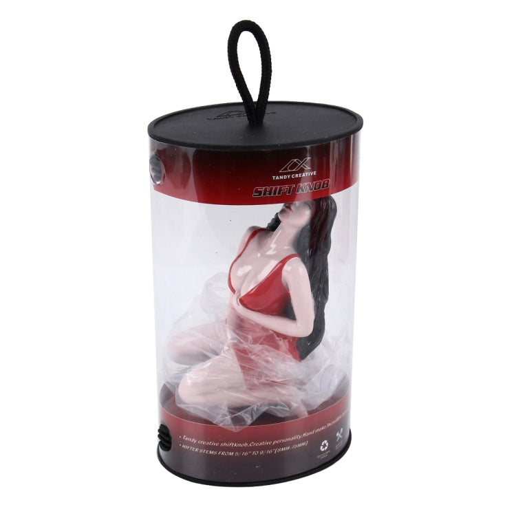 Universal Sexy Beauty Shape ABS Manual or Automatic Gear Shift Knob with Three Rubber Covers Fit for All Car(Red) by buy2fix