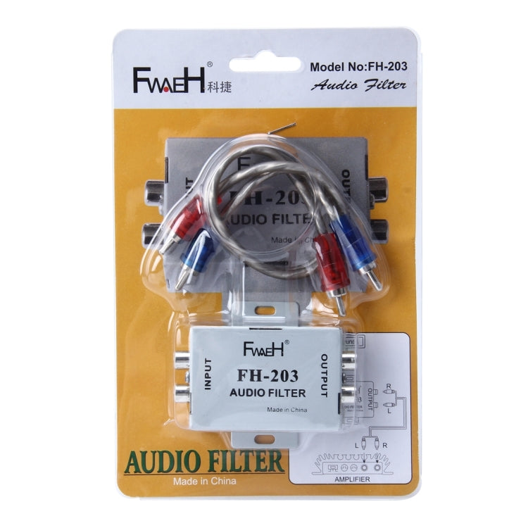 FH-203 12V Vehicle Car Audio Amplifier Noise Filter RCA Plug Loop Isolator for DVD Stereos - Car Amplifiers by buy2fix | Online Shopping UK | buy2fix