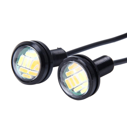 2 PCS 2W Car Auto Eagle Eyes Fog Light Turn Light with 12 SMD-4014 LED Lamps, DC 12V Cable Length: 55cm (White + Yellow Light) - Eagle Eye Lamps by buy2fix | Online Shopping UK | buy2fix