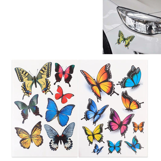 7 PCS Butterfly Shape Plastic Car Free Sticker(Colour) by buy2fix