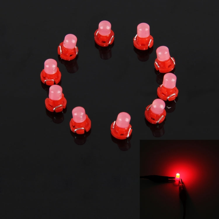 10PCS 2W T3 Wedge Instrument Panel LED Light Dashboard Gauge Cluster Indicator Lamp Bulb(Red Light) - Instrument Lights by buy2fix | Online Shopping UK | buy2fix