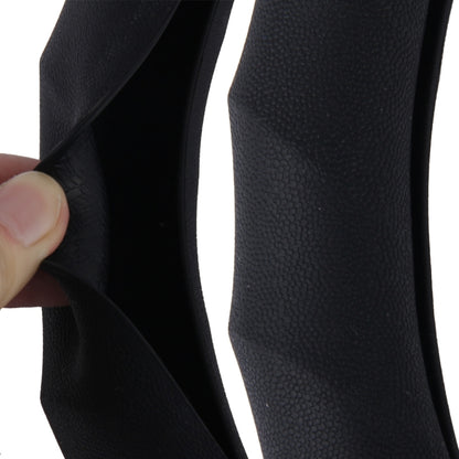 Distorted Lines Texture Universal Rubber Car Steering Wheel Cover Sets Four Seasons General (Black) by buy2fix