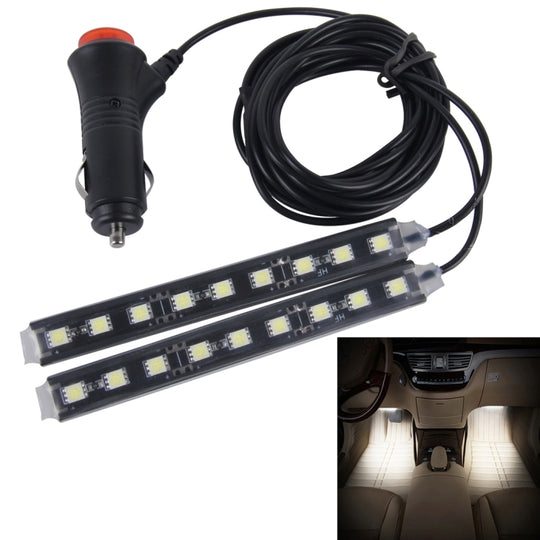 Lampe néon 2 en 1 4,5 W 18 SMD-5050 LED RVB pour intérieur de voiture, décoration d'ambiance, DC 12 V (lumière blanche)