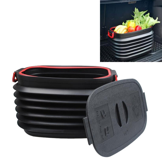 37L Car Collapsible Plastic Organizer Bin with Lid for Camping and Outdoor - Stowing Tidying by buy2fix | Online Shopping UK | buy2fix