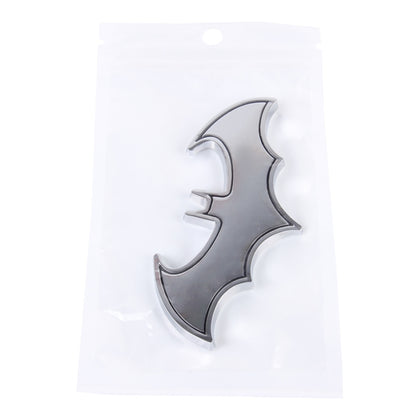 Bat Shape Shining Metal Car Free Sticker(Silver) by buy2fix