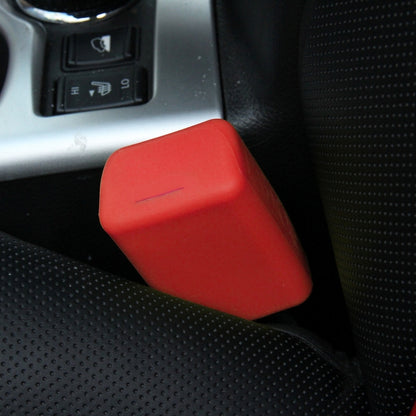 Safe Rubber Car Seat Belt Clips Locking Buckles Protective Cover(Red) by buy2fix