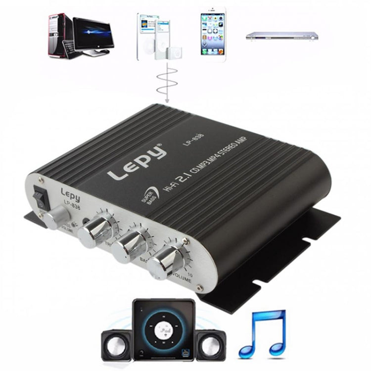 Car 2.1CH HIFI Subwoofer Amplifier Audio, Support MP3(Black) -  by buy2fix | Online Shopping UK | buy2fix