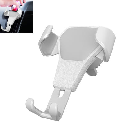 Litchi Texture Gravity Car Mount Phone Holder (White) - Universal Car Holders by buy2fix | Online Shopping UK | buy2fix