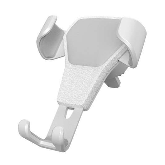 Litchi Texture Gravity Car Mount Phone Holder (White) - Universal Car Holders by buy2fix | Online Shopping UK | buy2fix