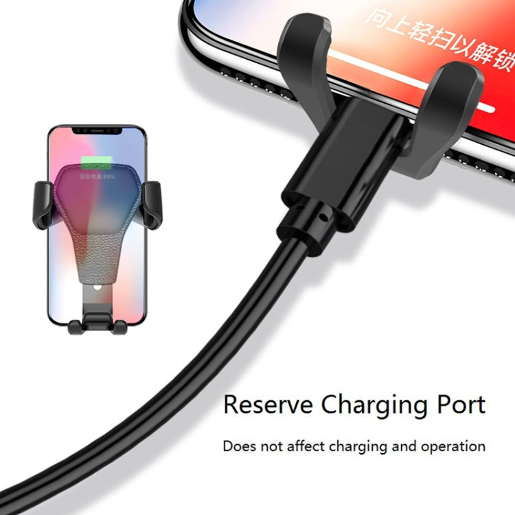 Litchi Texture Gravity Car Mount Phone Holder (White) - Universal Car Holders by buy2fix | Online Shopping UK | buy2fix