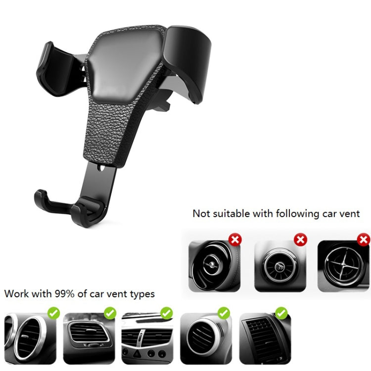Litchi Texture Gravity Car Mount Phone Holder (White) - Universal Car Holders by buy2fix | Online Shopping UK | buy2fix