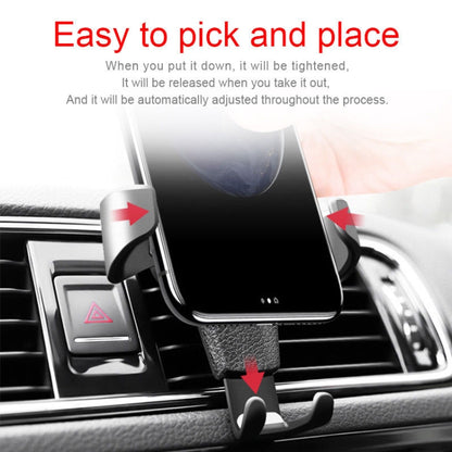 Litchi Texture Gravity Car Mount Phone Holder (White) - Universal Car Holders by buy2fix | Online Shopping UK | buy2fix