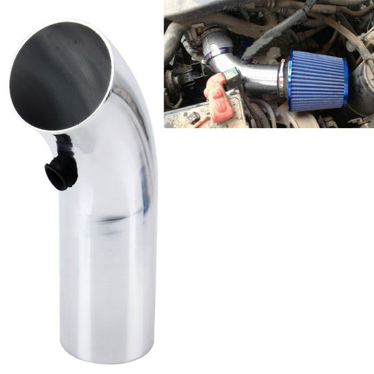 Tuyau d'admission d'air universel Super Power Flow Prises d'air Court Cold Racing Tuyau d'admission d'air en aluminium avec système de kit de filtre conique (Argent)