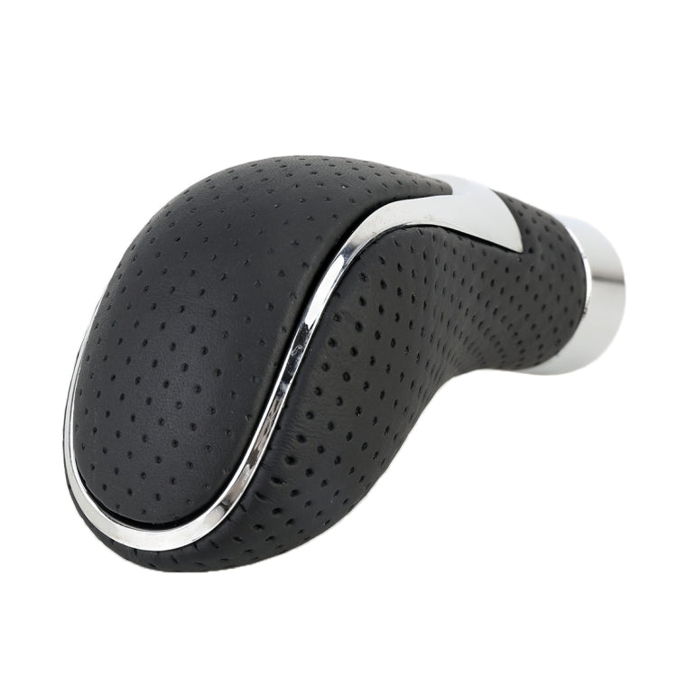 Universal Car PU Leather and Metal Gear Shift Knob Modified Auto Car Transmission Shift Lever Knob(Black) by buy2fix