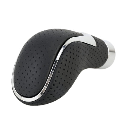 Universal Car PU Leather and Metal Gear Shift Knob Modified Auto Car Transmission Shift Lever Knob(Black) by buy2fix