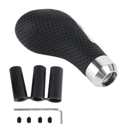 Universal Car PU Leather and Metal Gear Shift Knob Modified Auto Car Transmission Shift Lever Knob(Black) by buy2fix