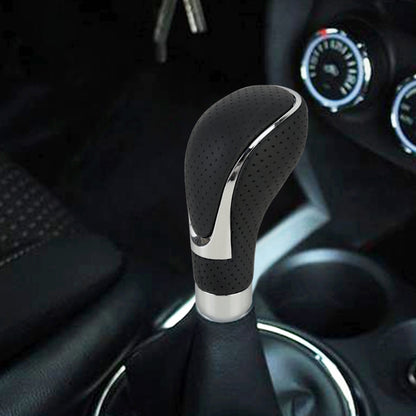 Universal Car PU Leather and Metal Gear Shift Knob Modified Auto Car Transmission Shift Lever Knob(Black) by buy2fix