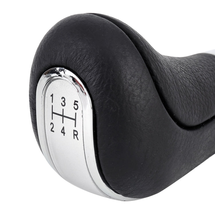 Universal Car Leather Metal Gear Shift Knob Modified Car Auto Transmission Shift Lever Knob(Silver) by buy2fix